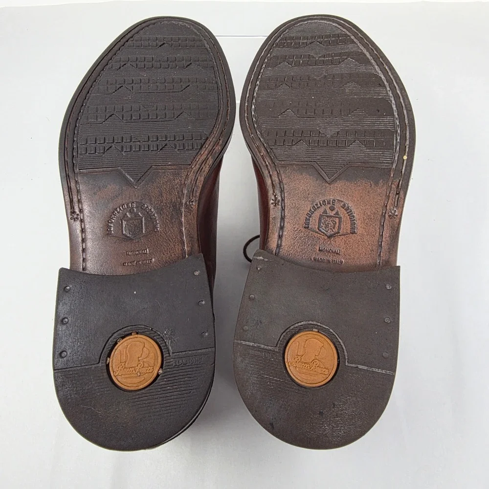 Bacco Bucci Chukka Boots Mens 10.5 Brown Leather Moc Toe Made in Italy Good
